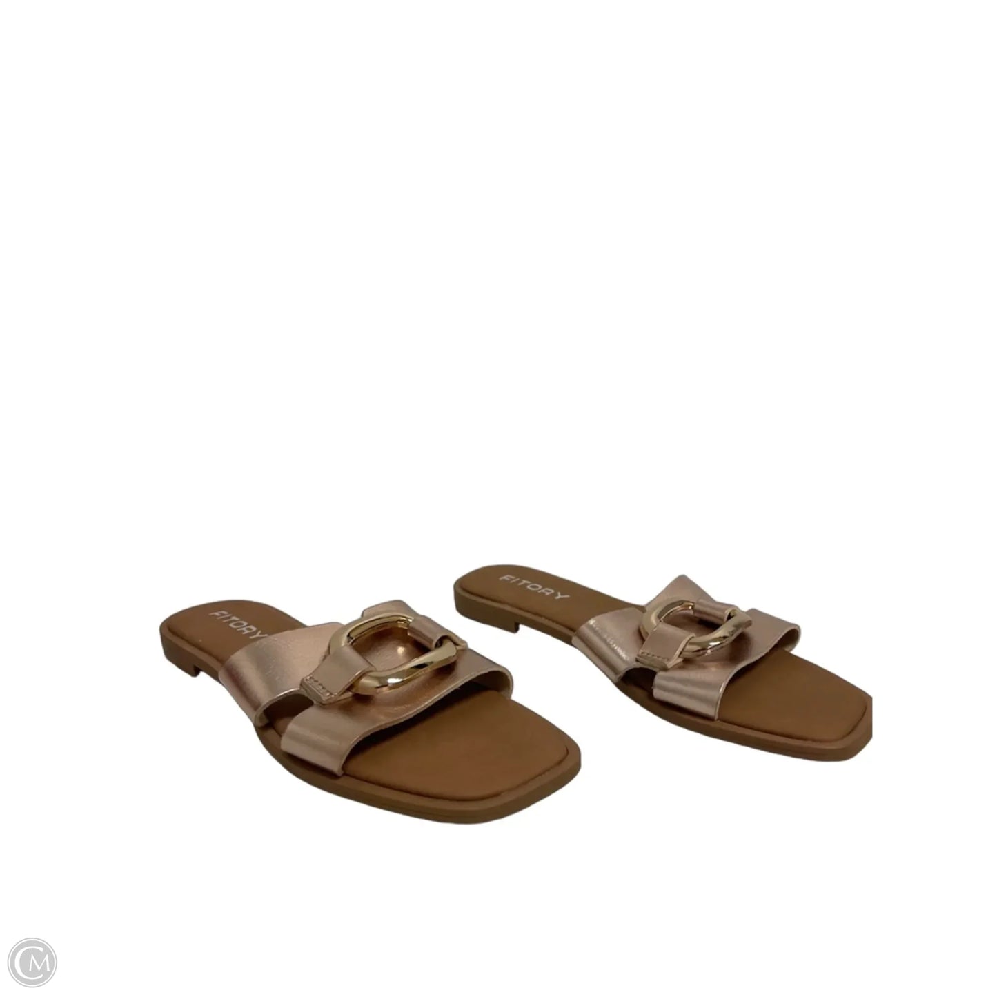 Sandals Flats By Clothes Mentor In Rose Gold, Size: 8