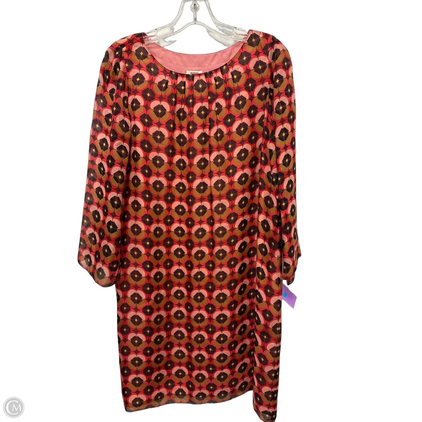 Dress Casual Short By Fossil In Brown & Red, Size: L