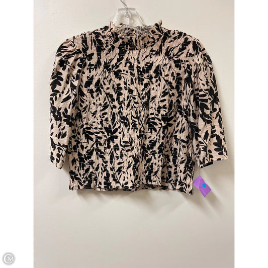 Top Short Sleeve By H&m In Black & Cream, Size: M