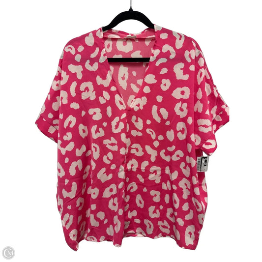 Top Short Sleeve By Jodifl In Pink & White, Size: M