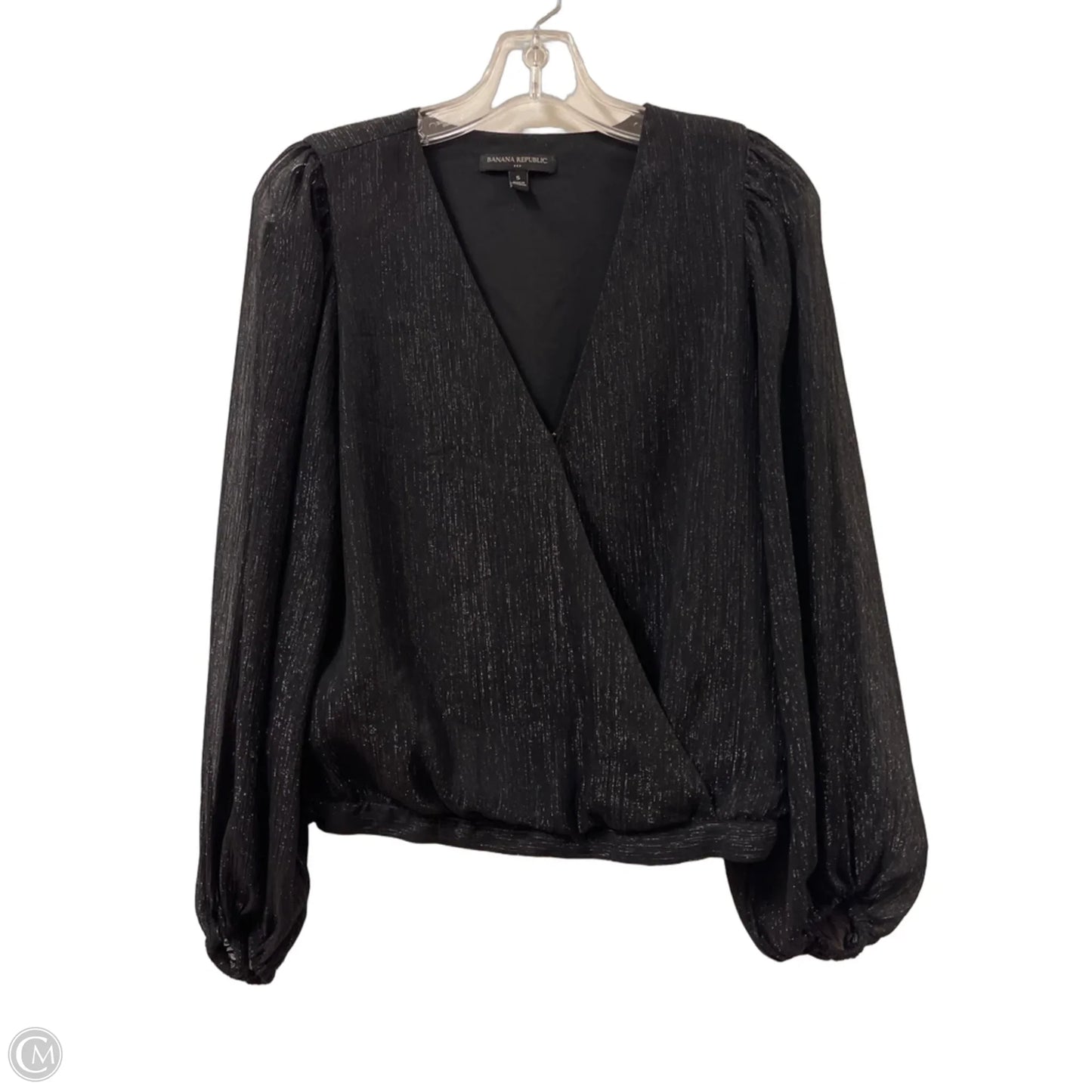 Top Long Sleeve By Banana Republic In Black, Size: S