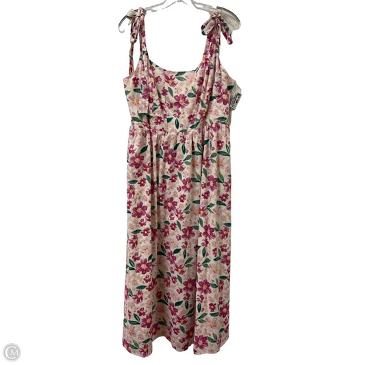 Dress Casual Midi By Lush In Floral Print, Size: Xl