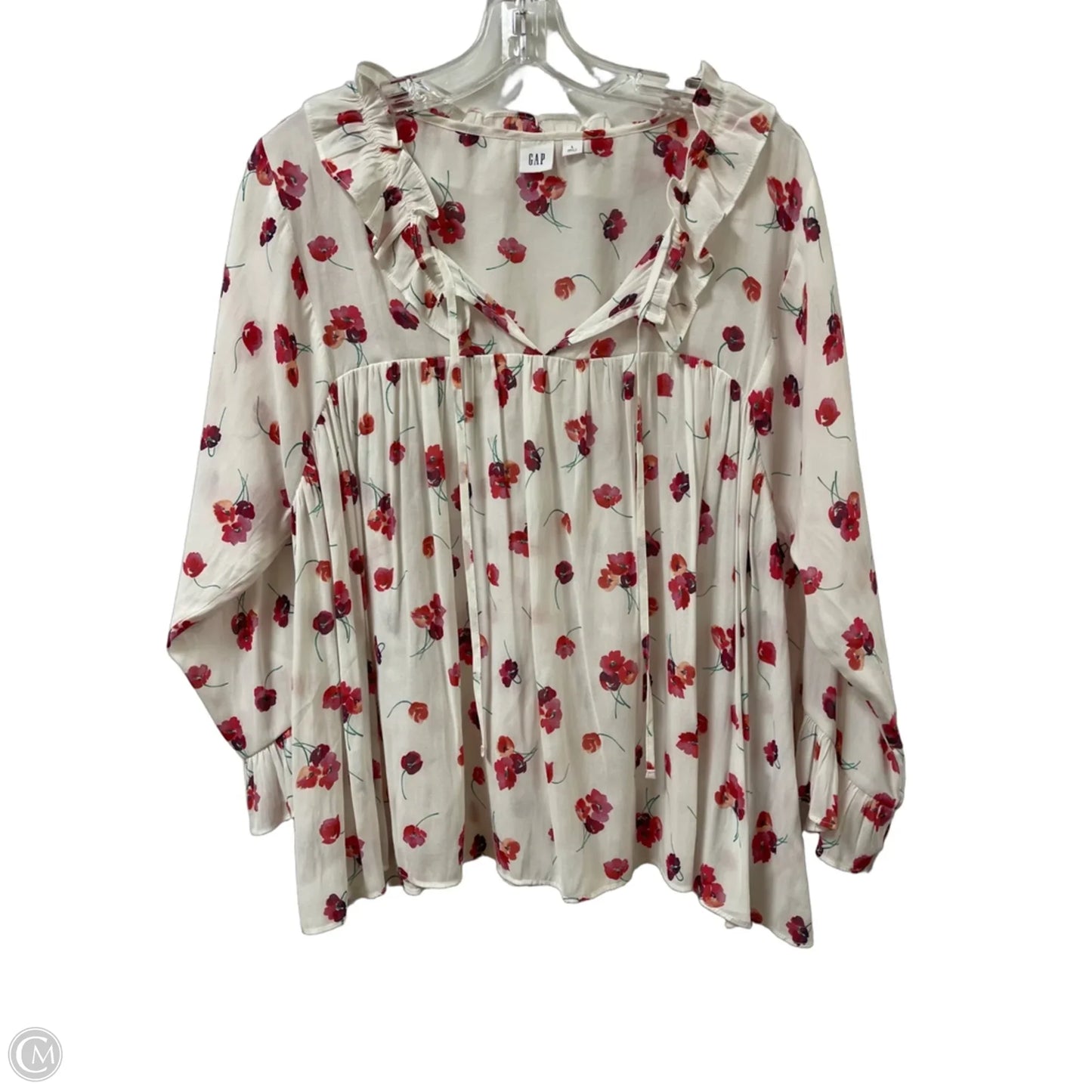 Top Long Sleeve By Gap In Floral Print, Size: L