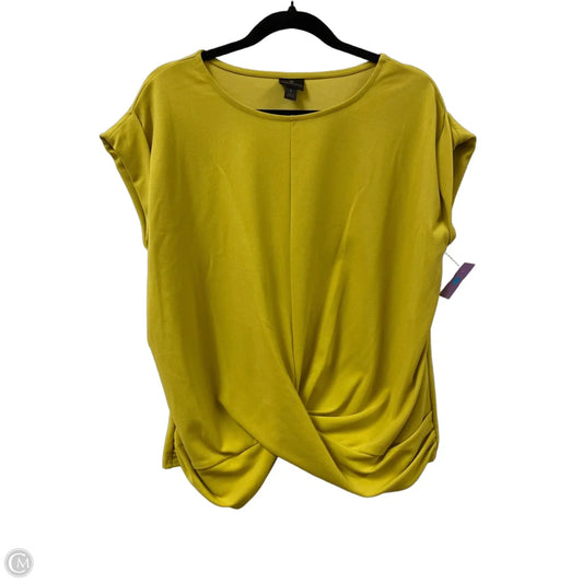 Top Short Sleeve By Worthington In Yellow, Size: L
