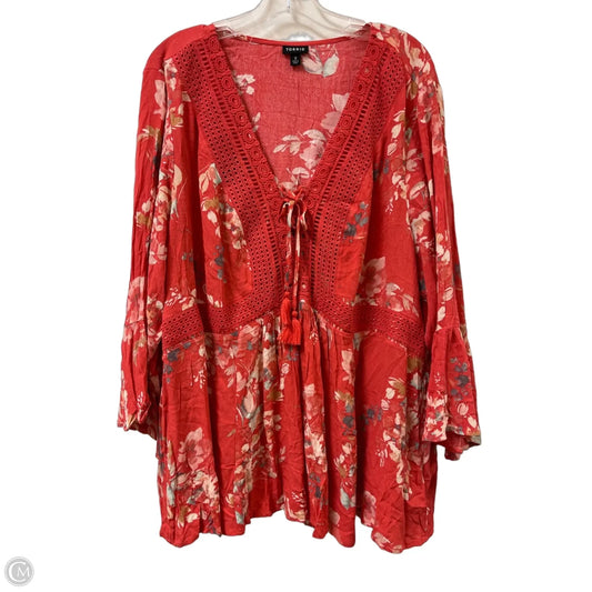 Top Long Sleeve By Torrid In Red, Size: 3x