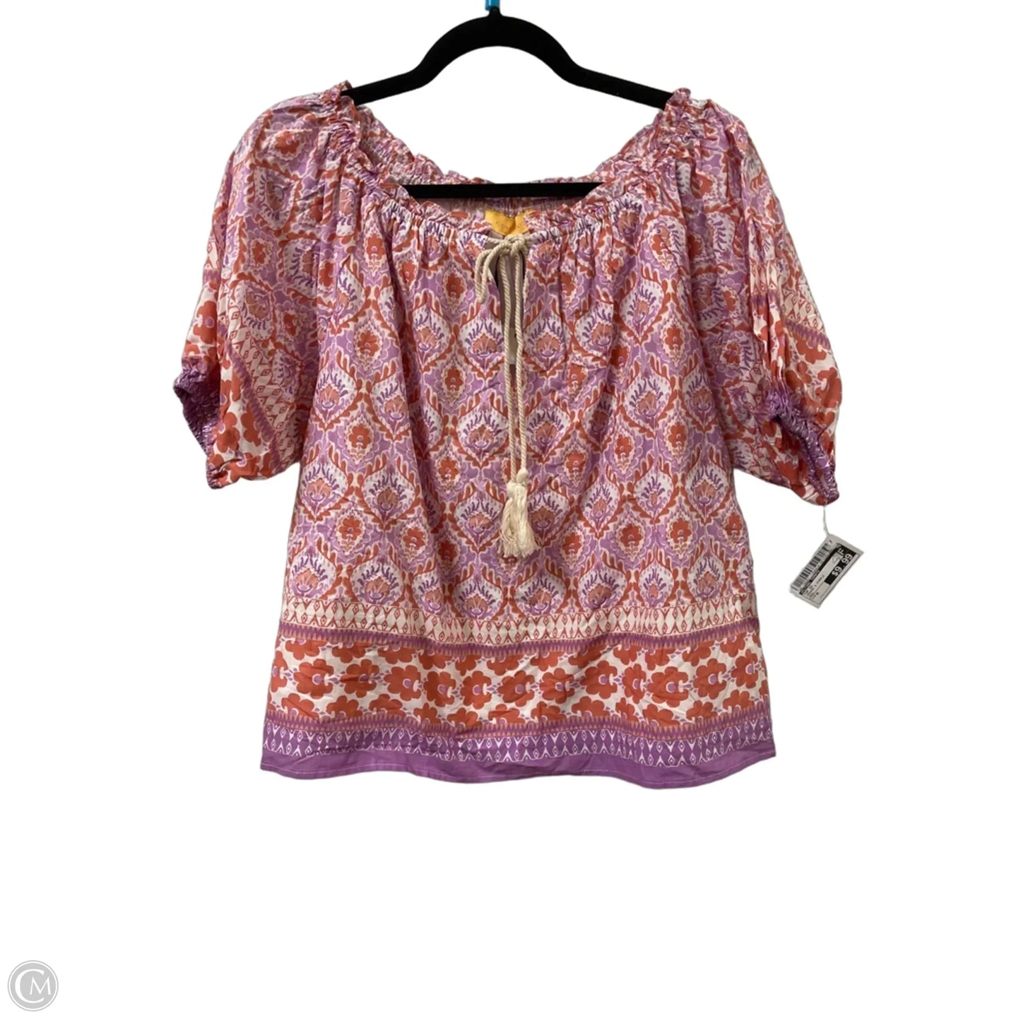 Top Short Sleeve By Flying Tomato In Orange & Purple, Size: M