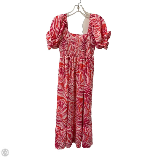 Dress Casual Midi By Beachsissi In Pink & White, Size: M