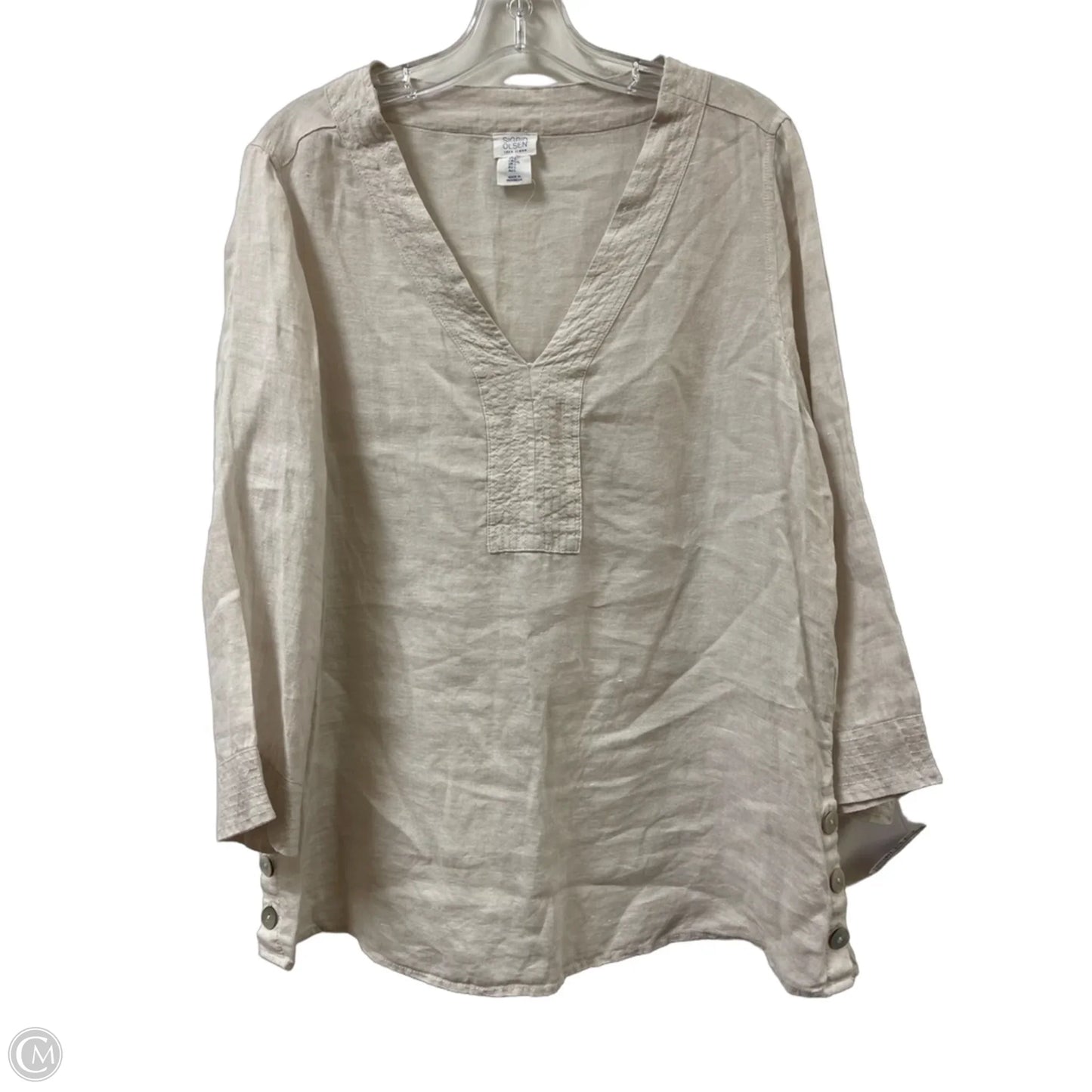 Top Long Sleeve By Sigrid Olsen In Cream, Size: L