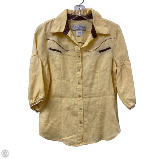 Blouse Long Sleeve By Clothes Mentor In Yellow, Size: M