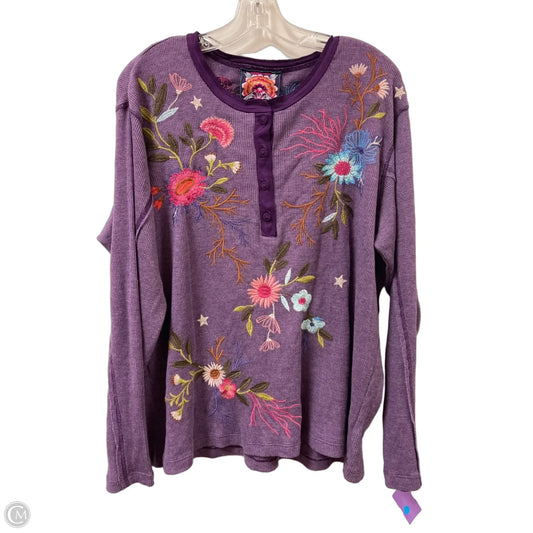 Top Long Sleeve Designer By Johnny Was In Purple, Size: Xl