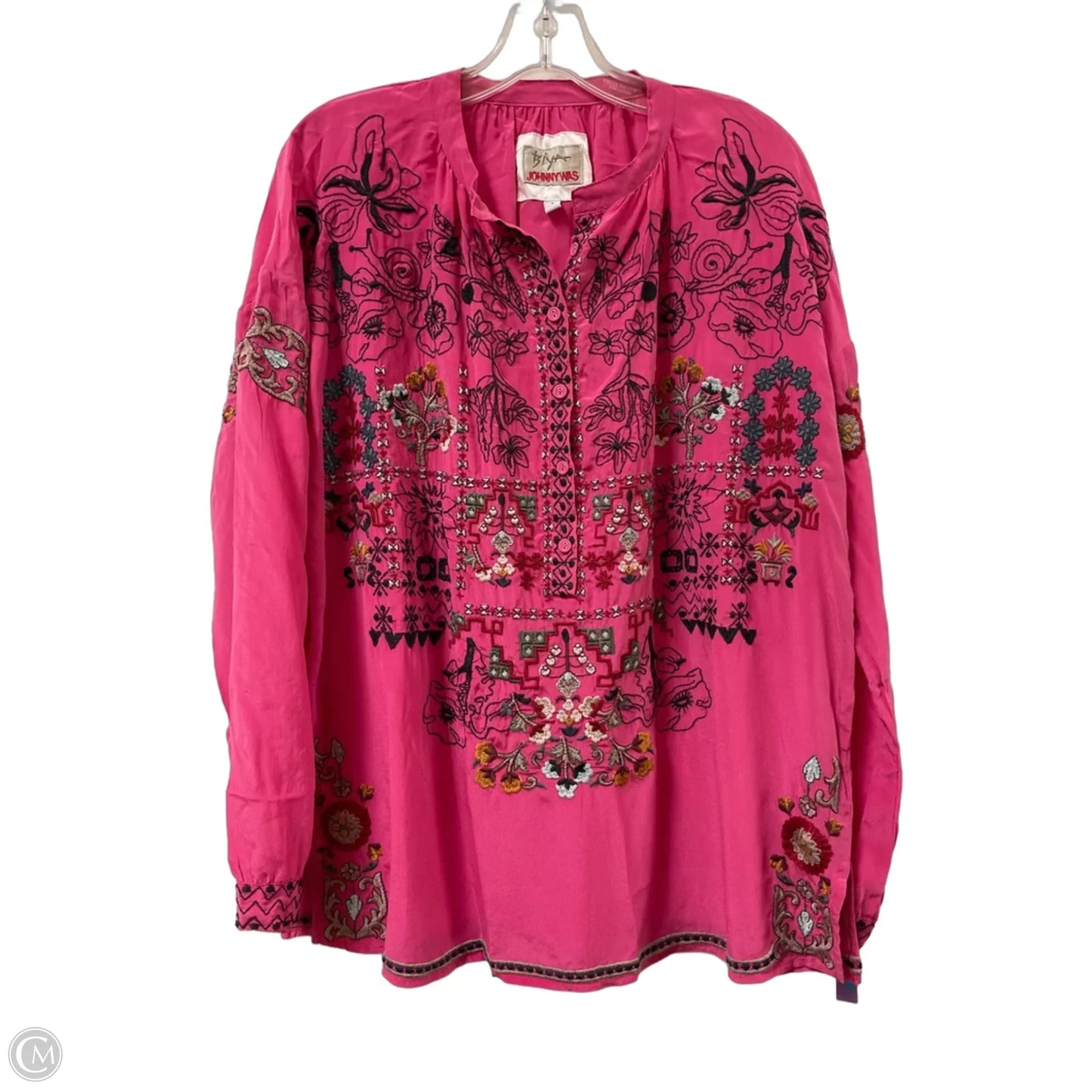 Blouse Designer By Johnny Was In Pink, Size: S