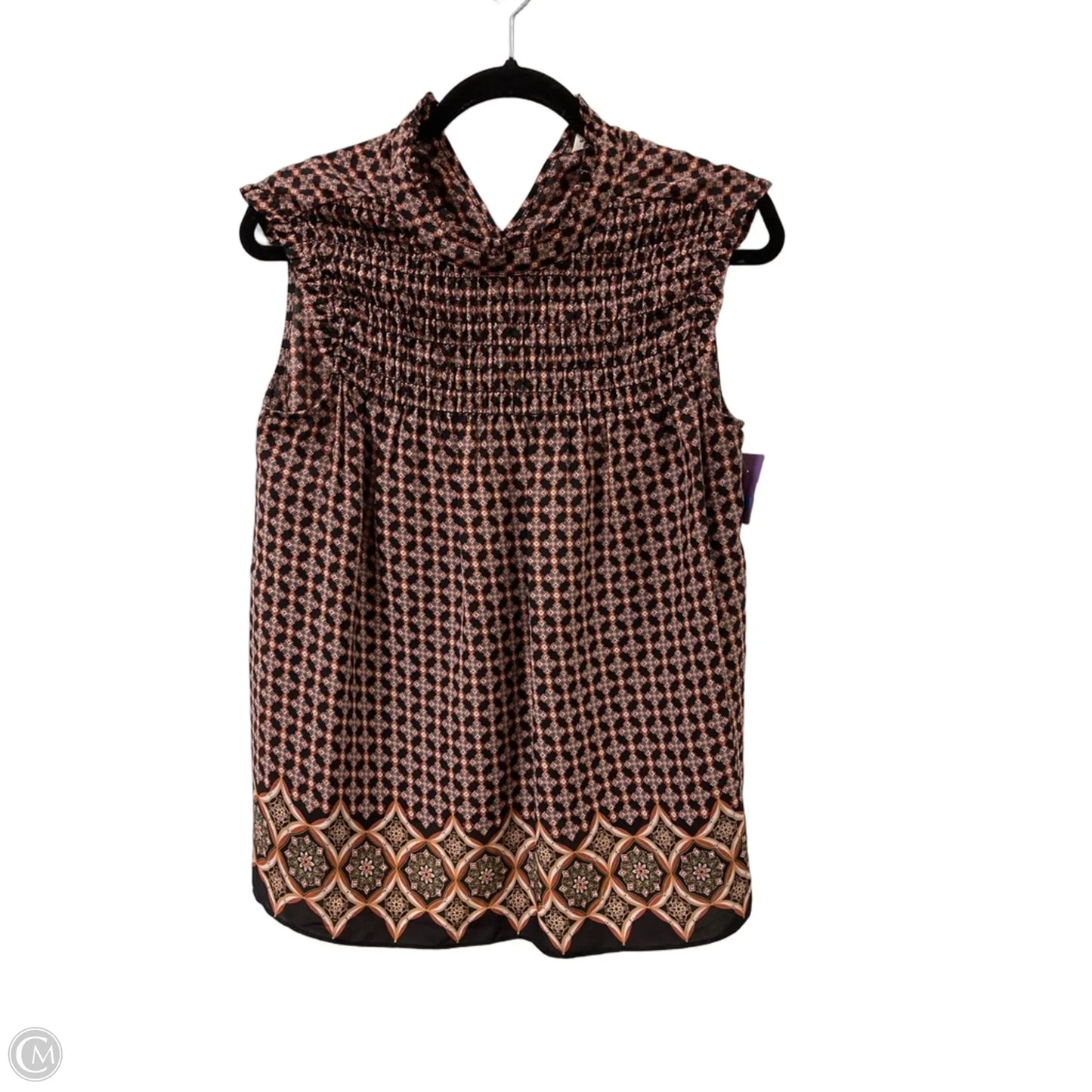 Top Sleeveless By Max Studio In Black & Brown, Size: M