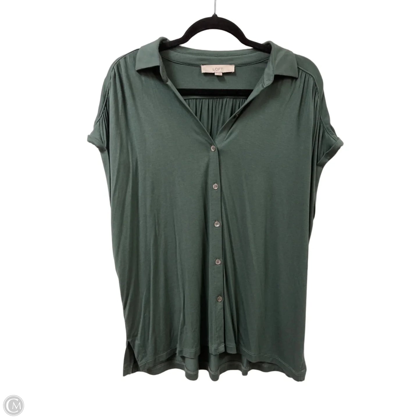 Blouse Short Sleeve By Loft In Green, Size: L