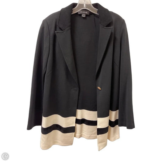 Coat Luxury Designer By St John Collection In Black & White, Size: M