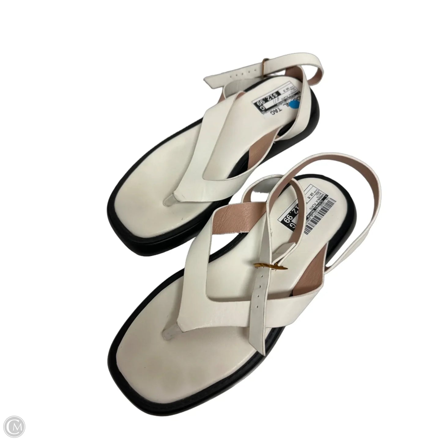 Sandals Flats By Clothes Mentor In White, Size: 10.5