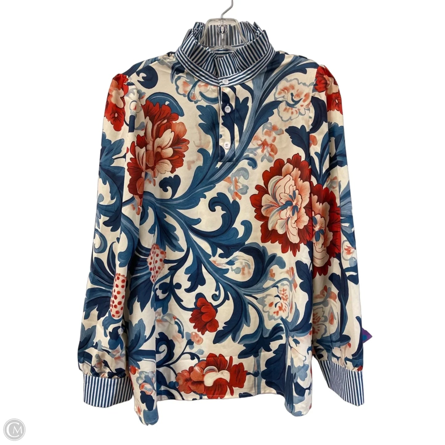 Top Long Sleeve By Clothes Mentor In Floral Print, Size: M