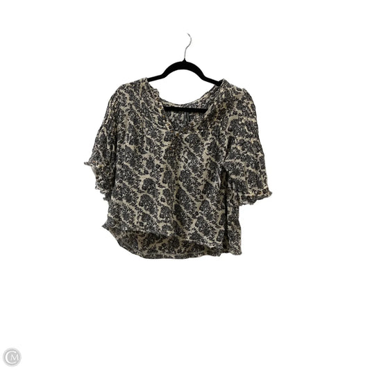 Top Short Sleeve By Anthropologie In Black & Cream, Size: S