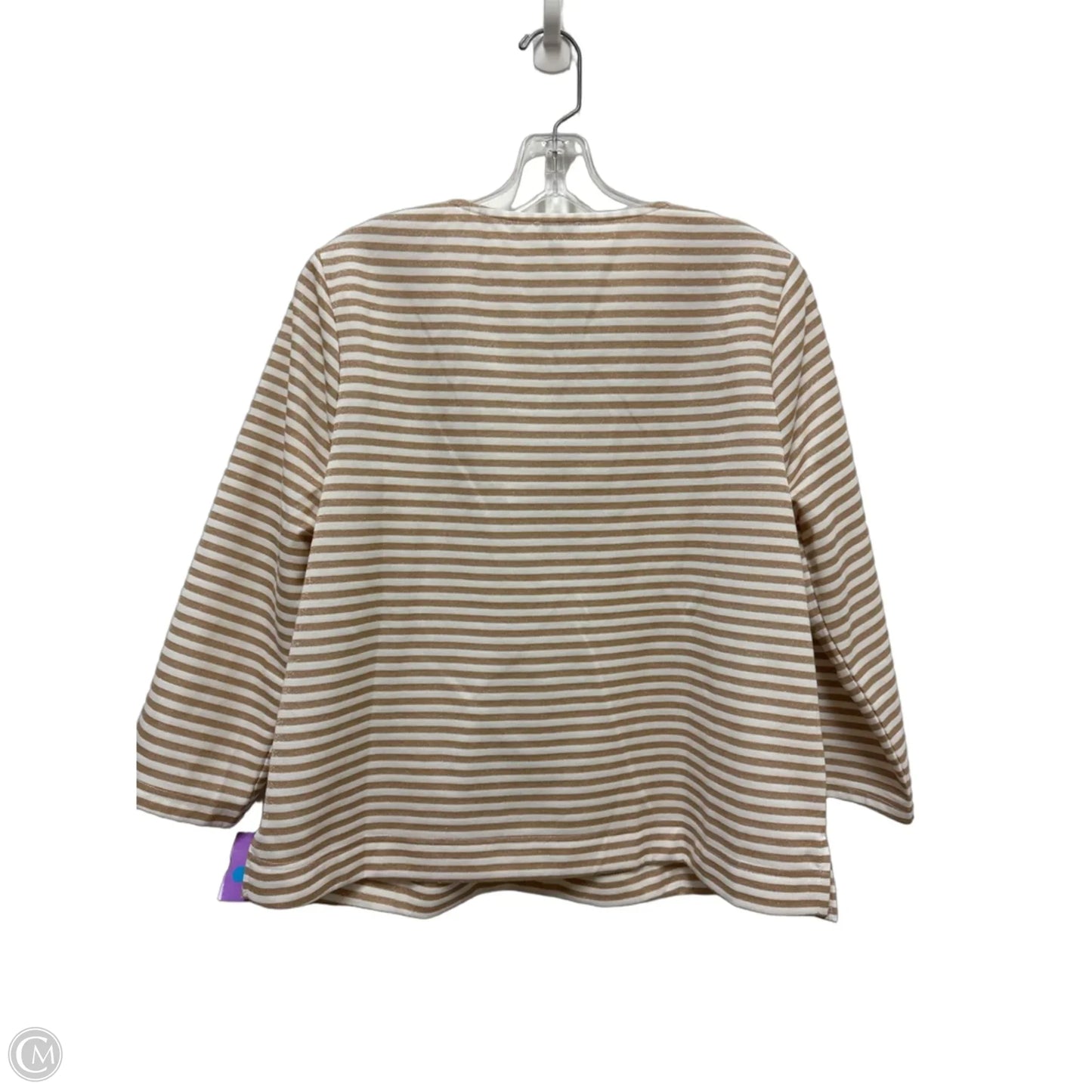 Top Long Sleeve By Voy In Cream & White, Size: L