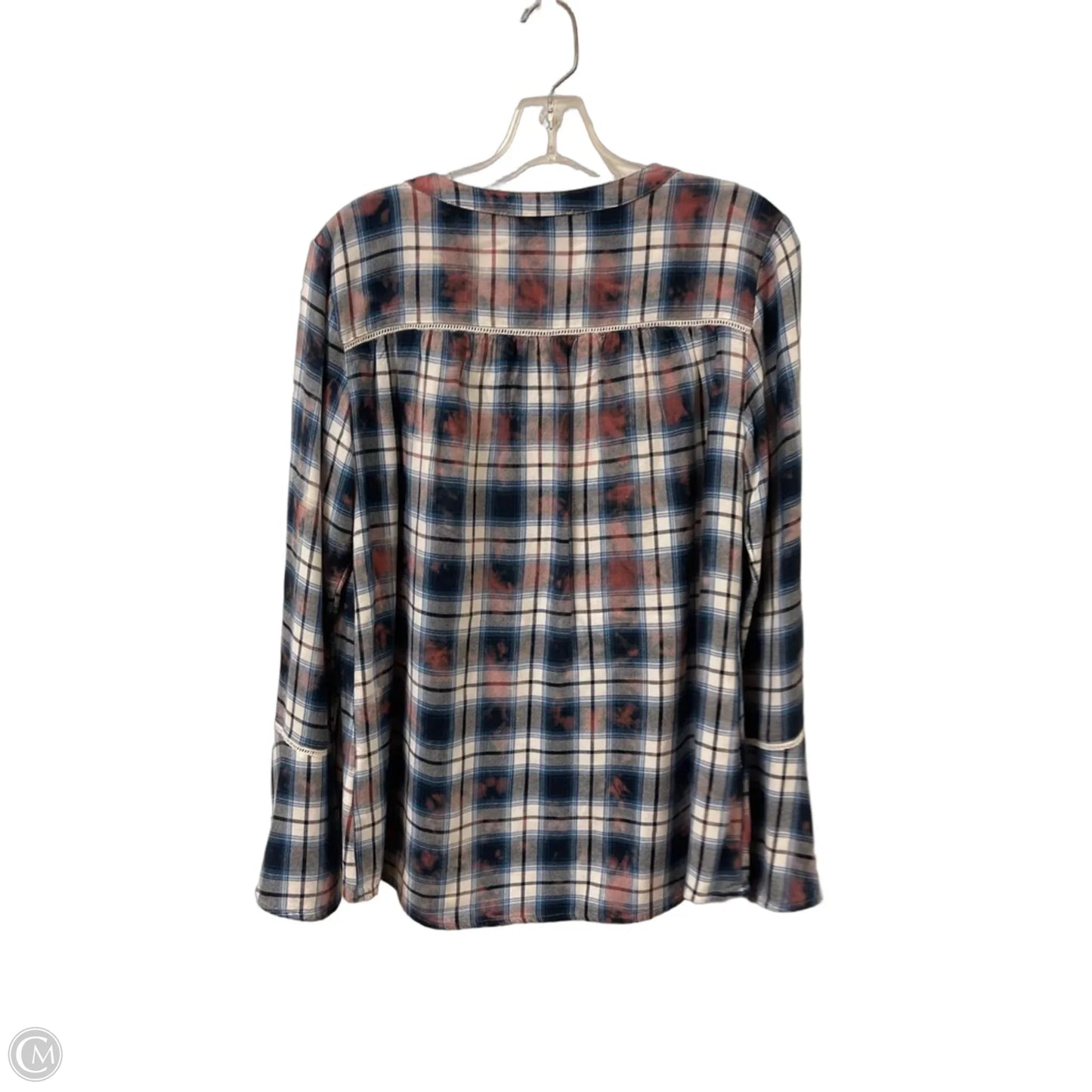 Top Long Sleeve By Seven 7 In Blue & Pink, Size: S