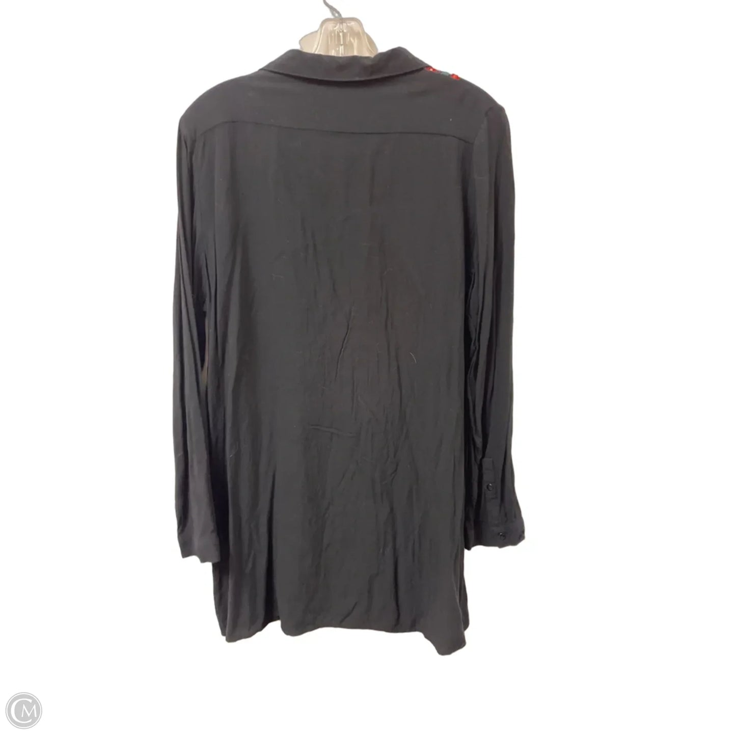 Tunic Long Sleeve By Clothes Mentor In Black, Size: L
