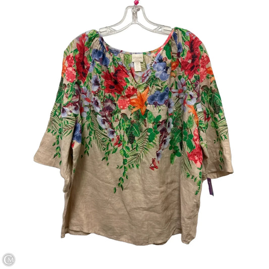 Top Long Sleeve By Chicos In Floral Print, Size: Xlp