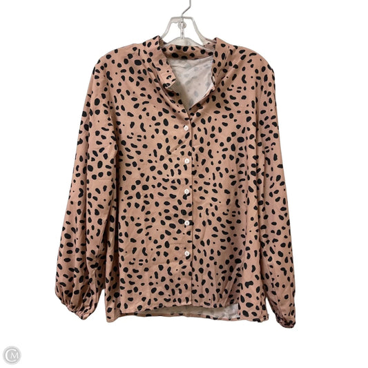 Blouse Long Sleeve By Clothes Mentor In Black & Brown, Size: M