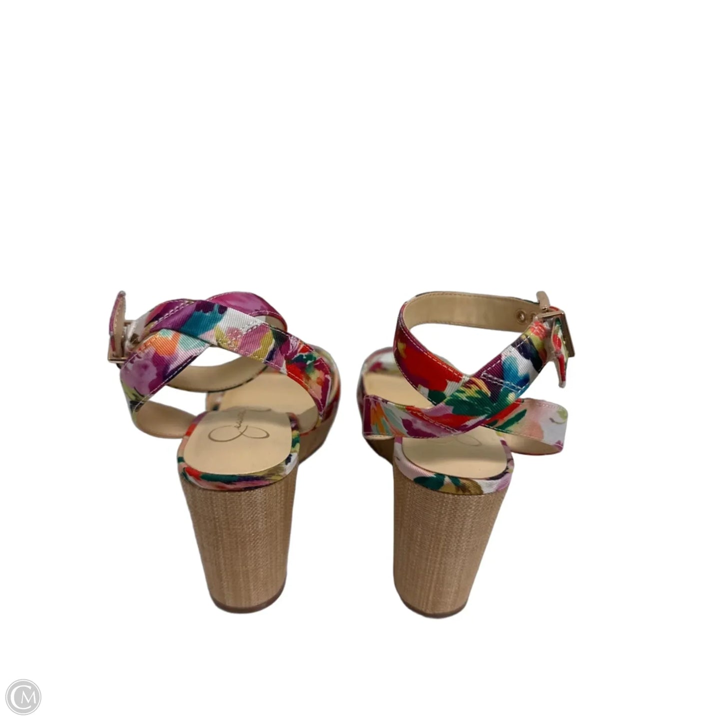 Sandals Heels Wedge By Jessica Simpson In Floral Print, Size: 6