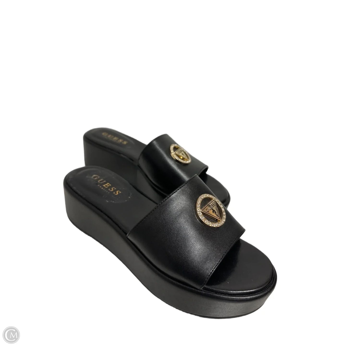 Sandals Heels Wedge By Guess In Black, Size: 7