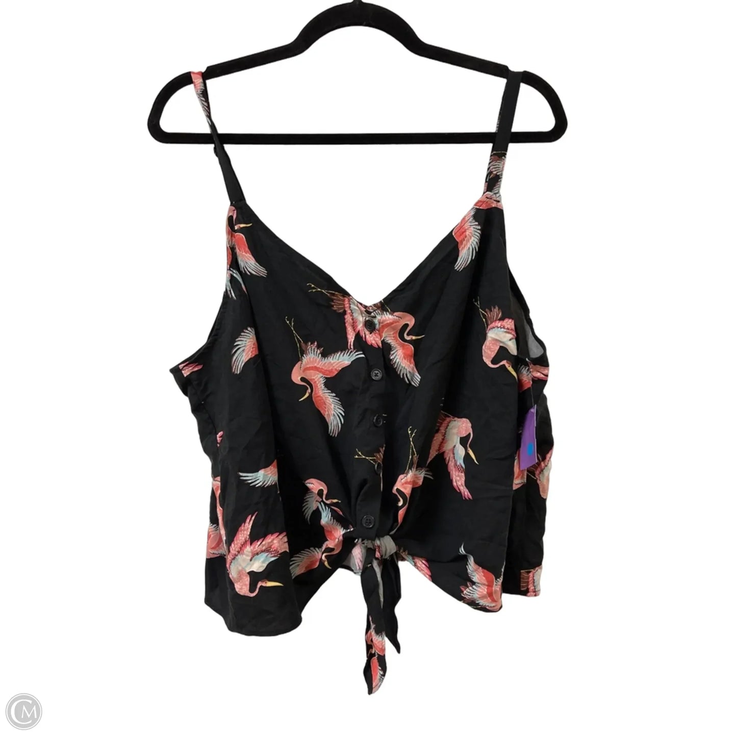 Top Sleeveless By Torrid In Black & Pink, Size: 1x