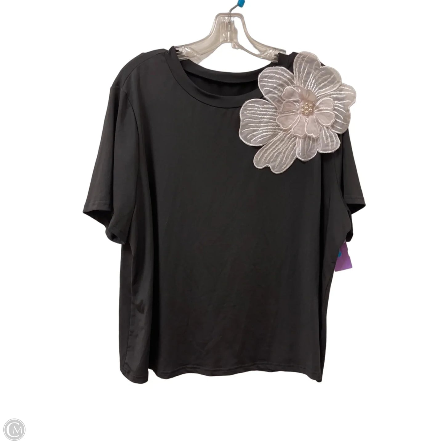 Top Short Sleeve By Shein In Black & White, Size: 2x