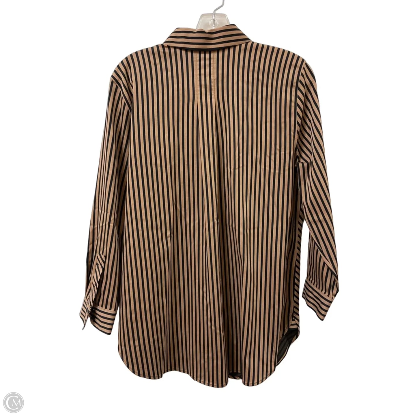 Blouse Long Sleeve By Chicos In Black & Brown, Size: M