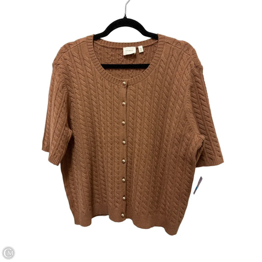 Sweater Short Sleeve By Cyrus In Brown, Size: Xl