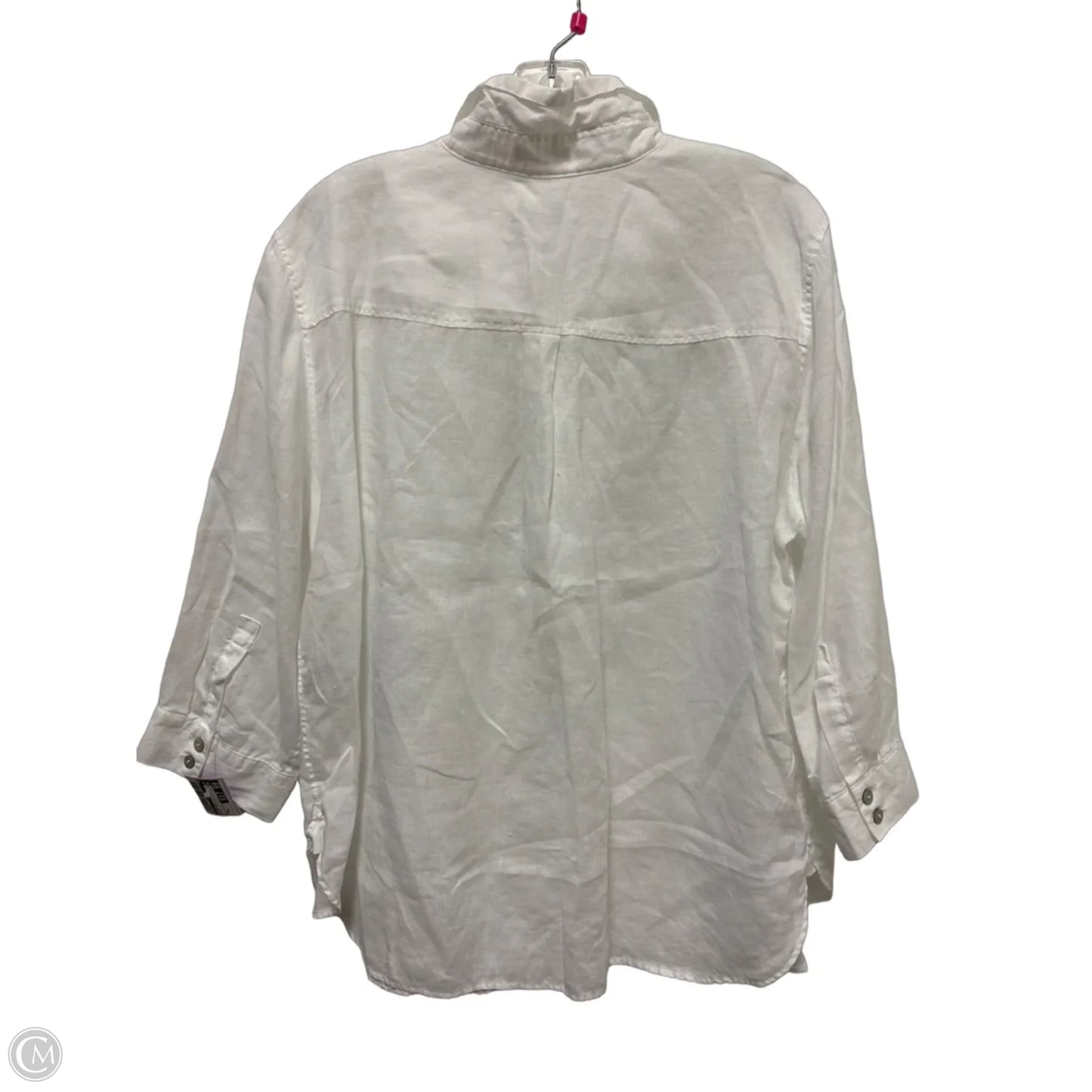 Blouse Long Sleeve By Chicos In White, Size: Xl