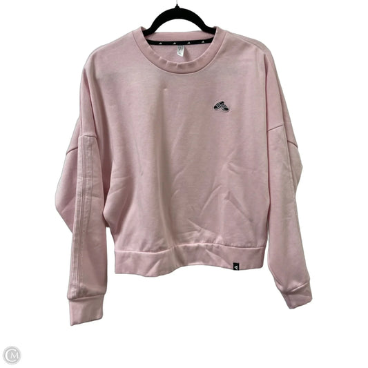 Athletic Sweatshirt Crewneck By Adidas In Pink, Size: S