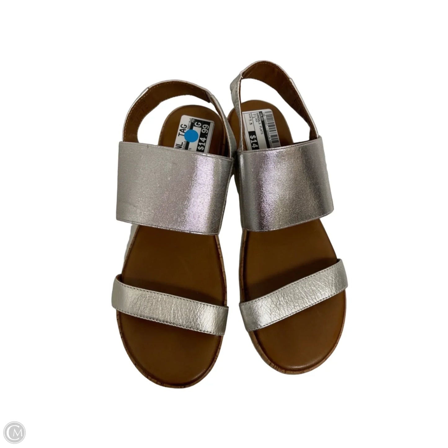 Sandals Flats By Aldo In Silver, Size: 7.5