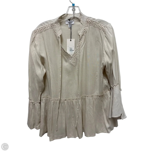 Top Long Sleeve By Myra In Cream, Size: M