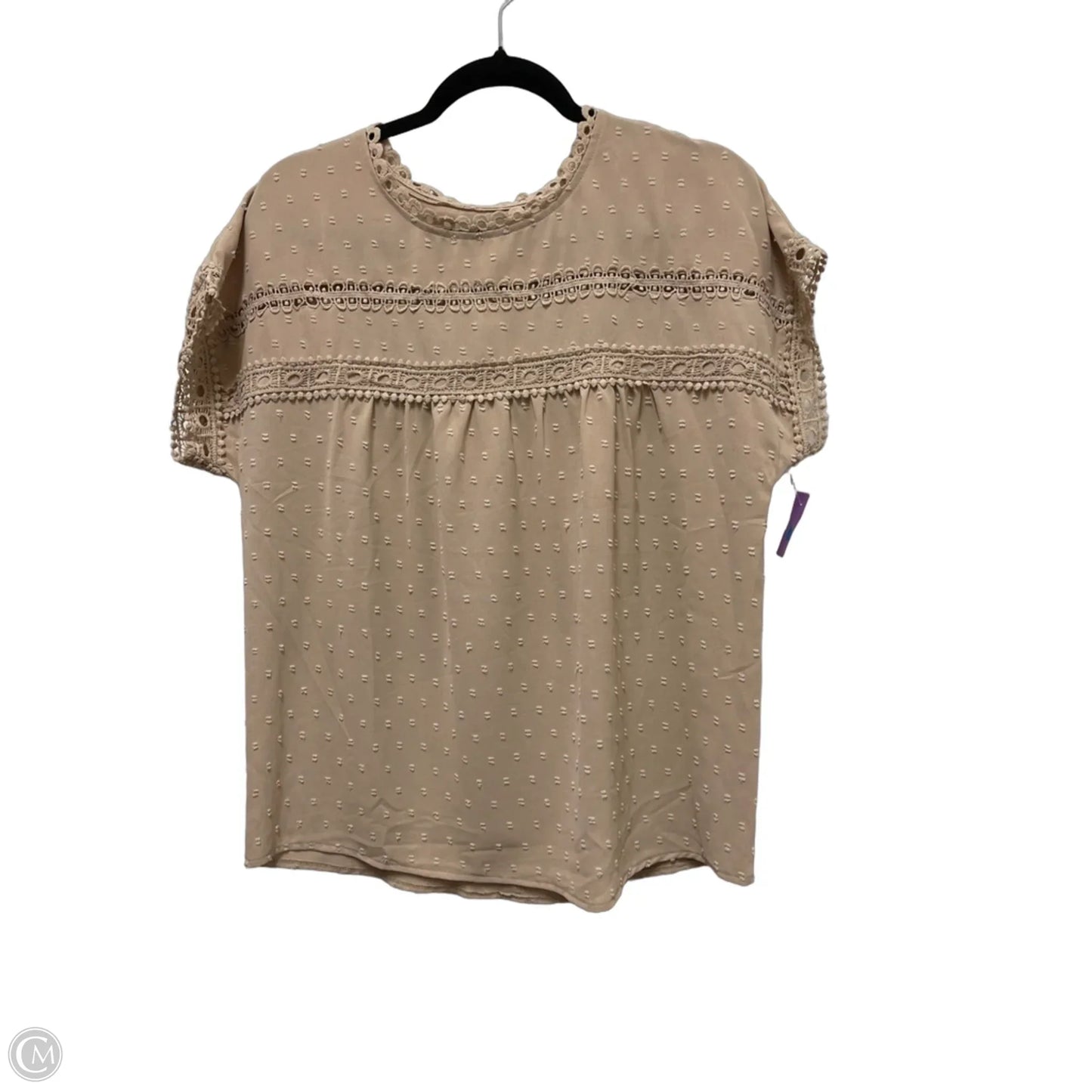 Top Short Sleeve By Clothes Mentor In Cream, Size: S