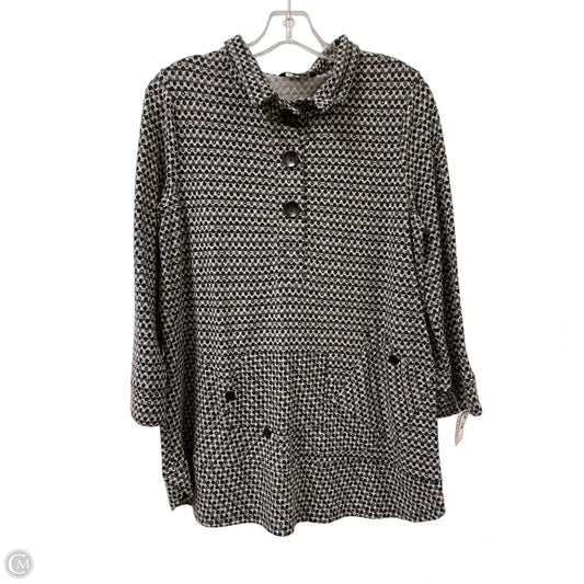 Tunic Long Sleeve By John Mark In Black & Grey, Size: M