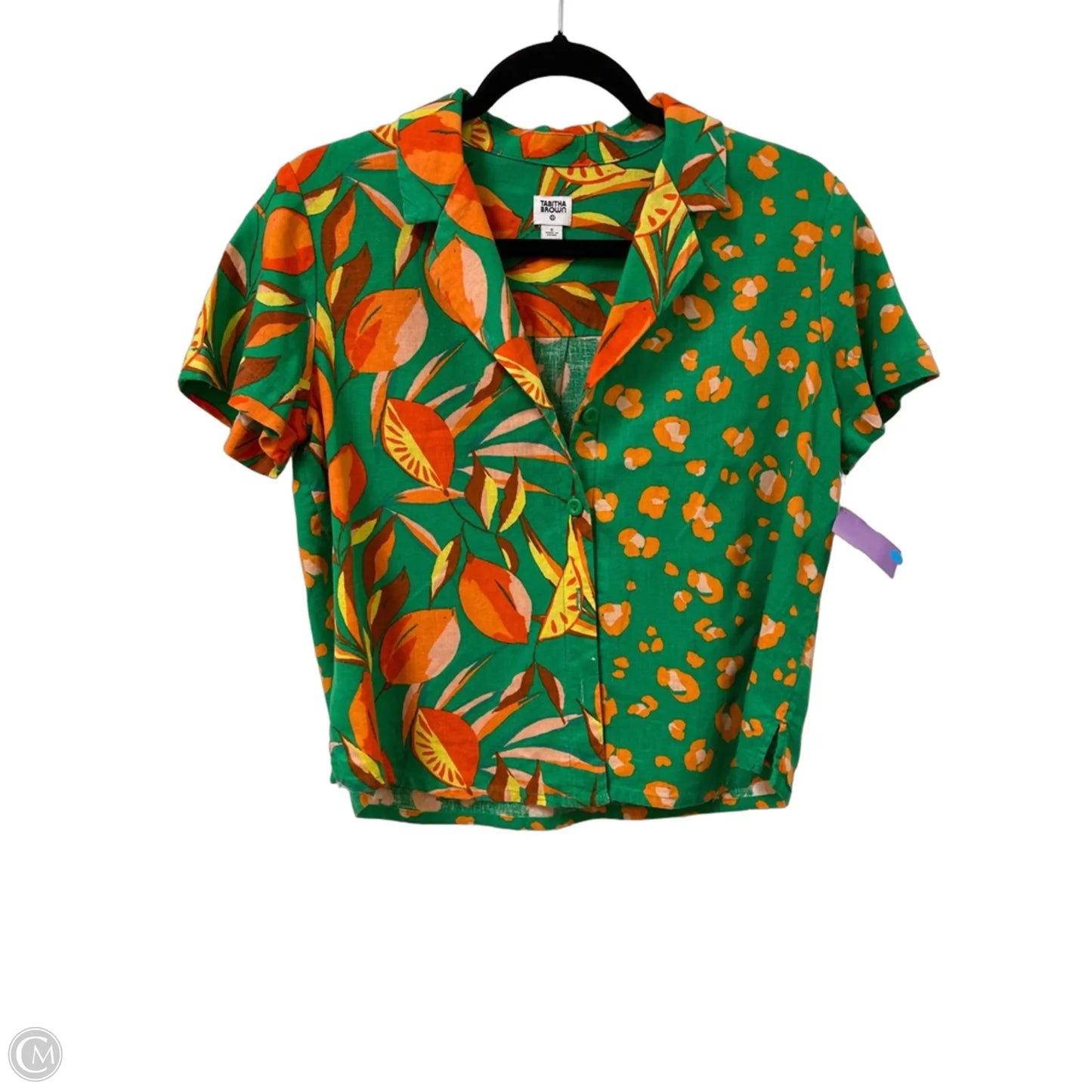 Blouse Short Sleeve By Target-designer In Green & Orange, Size: S