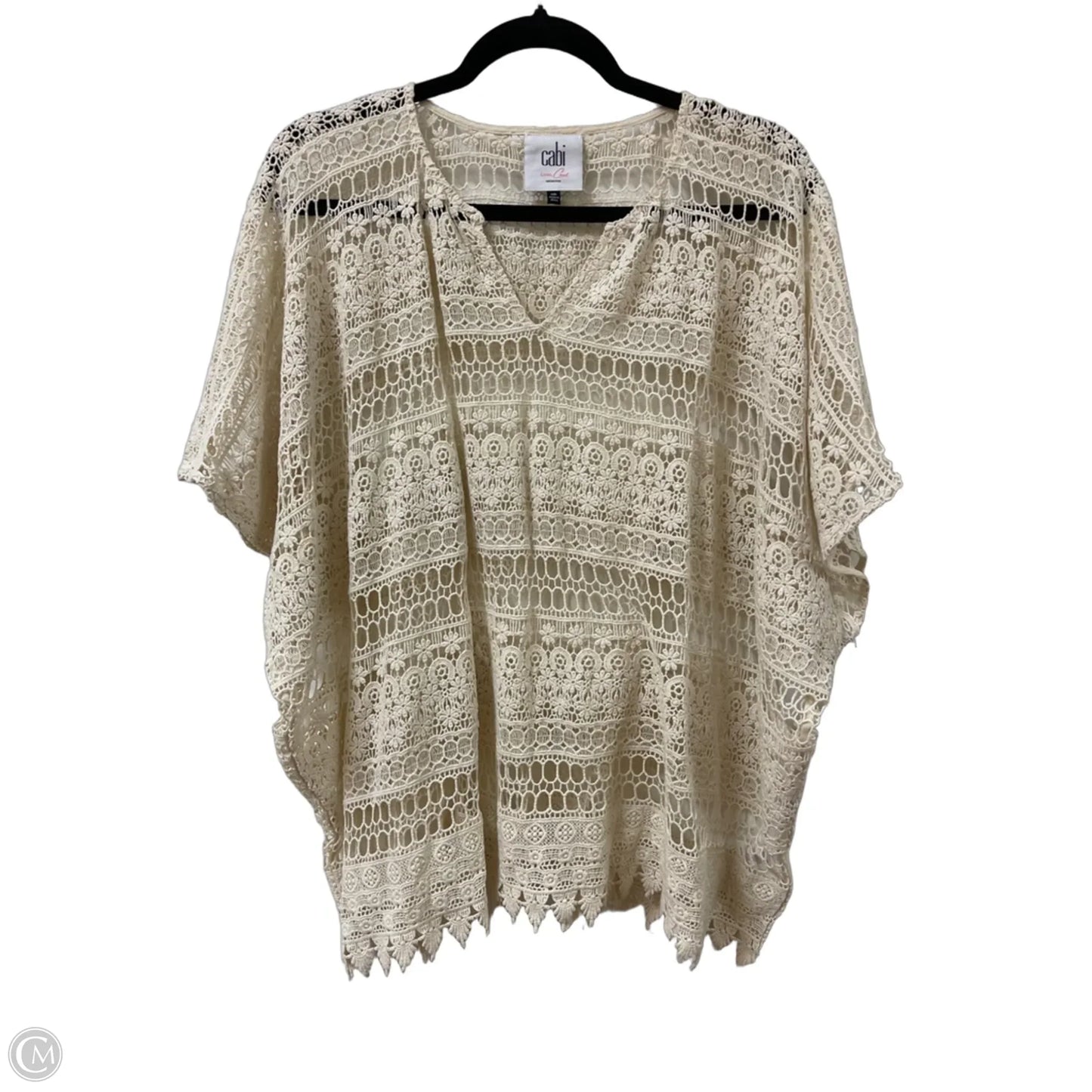 Top Short Sleeve By Cabi In Cream, Size: S