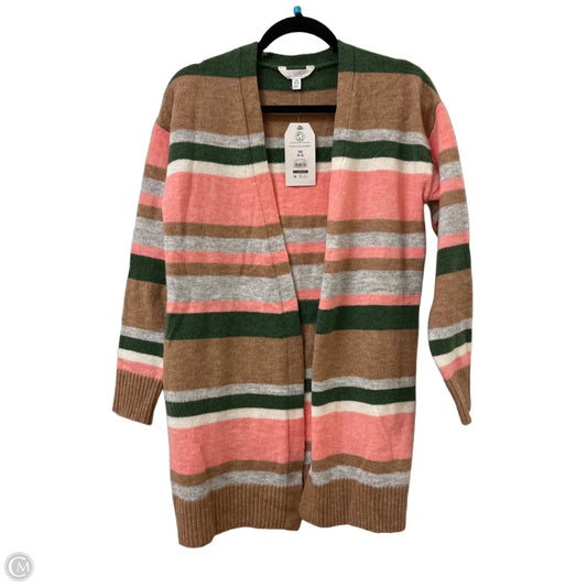 Sweater Cardigan By Time And Tru In Green & Pink, Size: Xs