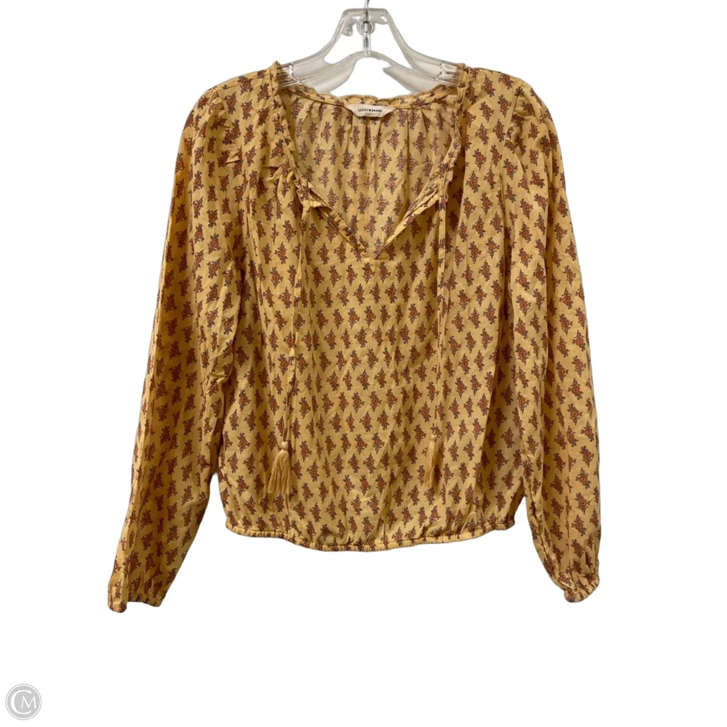 Top Long Sleeve By Lucky Brand In Yellow, Size: S