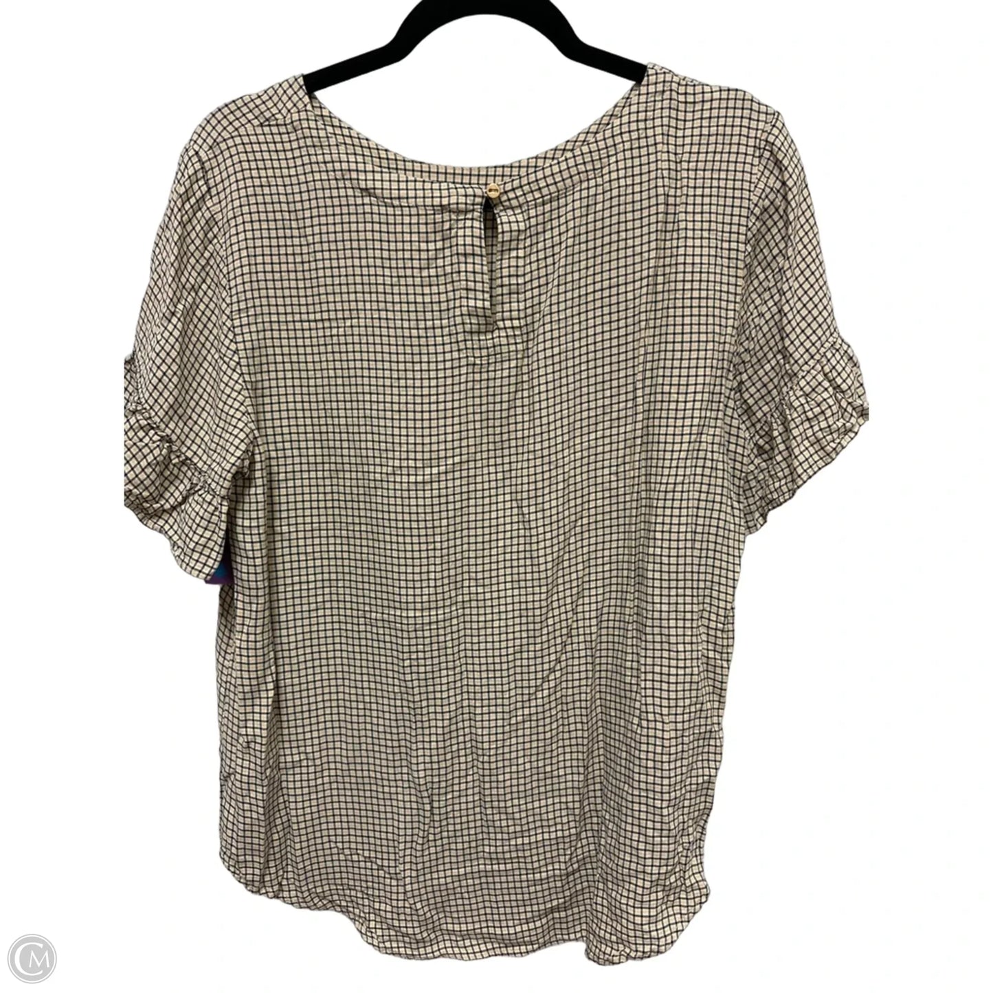 Top Short Sleeve By Loft In Black & Yellow, Size: L