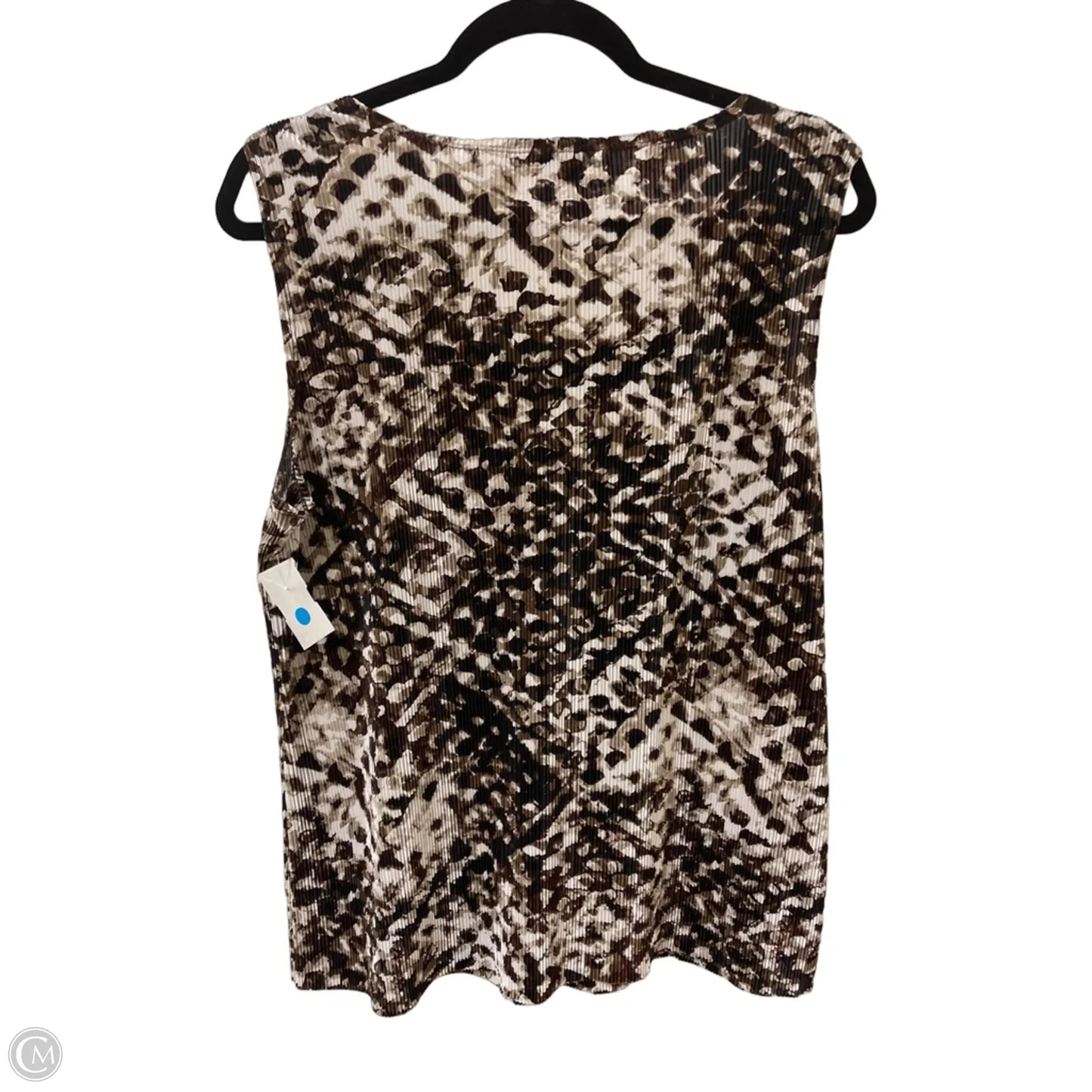 Top Sleeveless By Chicos In Brown & Cream, Size: L