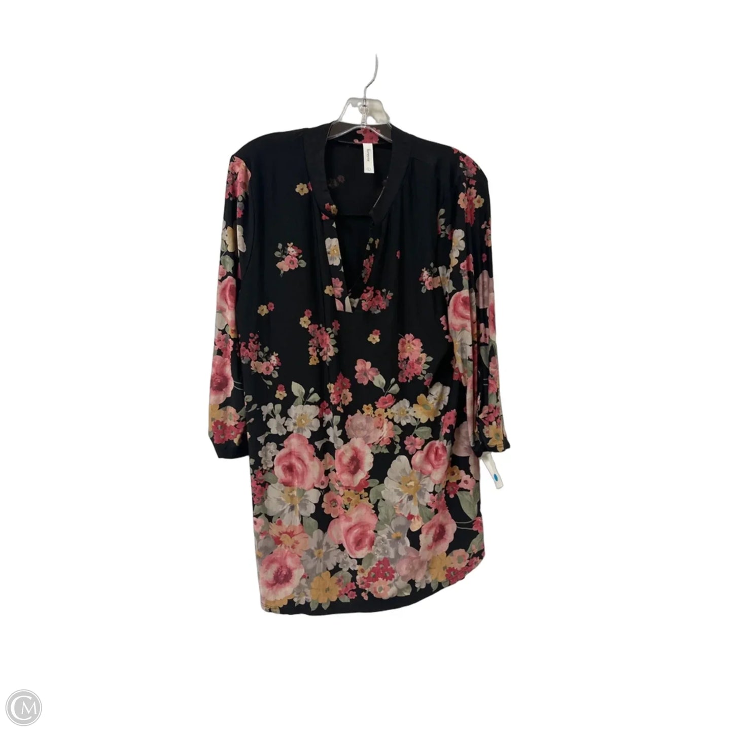 Tunic Long Sleeve By Honeyme In Floral Print, Size: L
