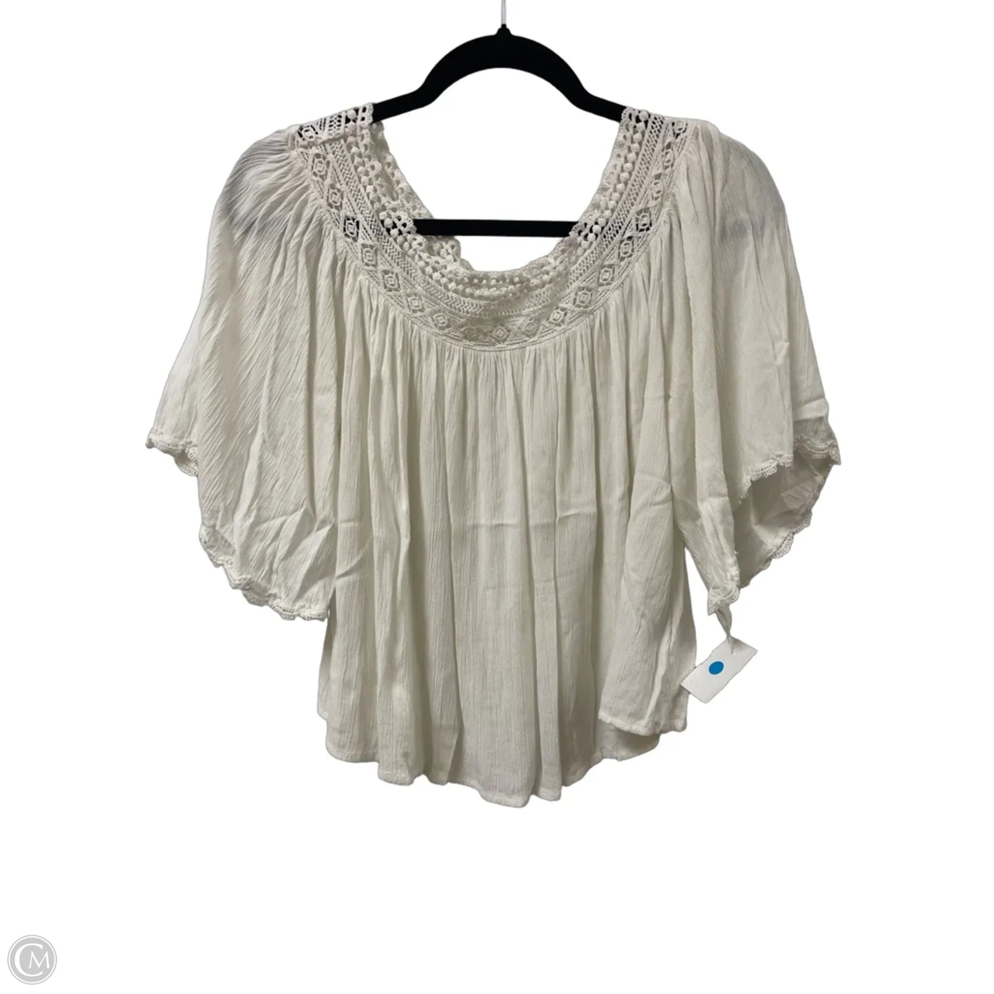 Top Short Sleeve By Anthropologie In White, Size: Xs