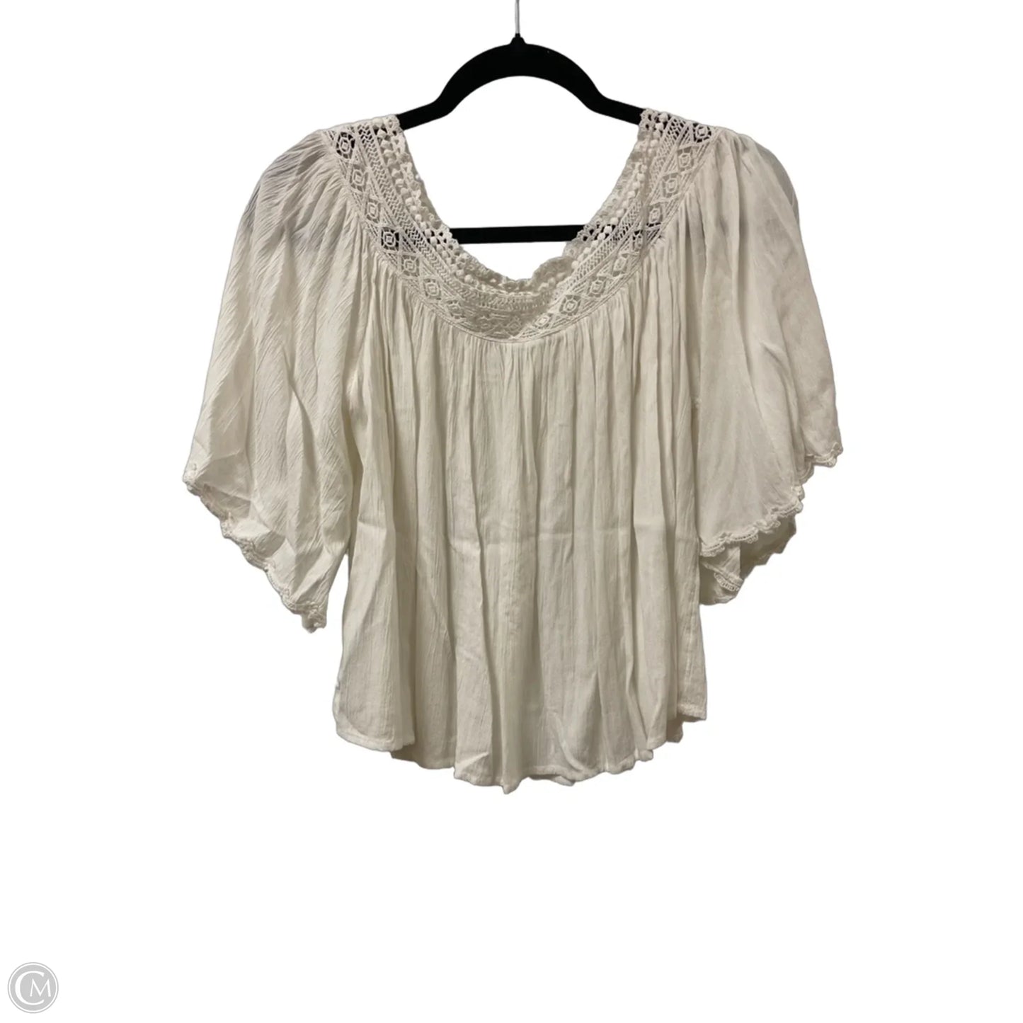 Top Short Sleeve By Anthropologie In White, Size: Xs