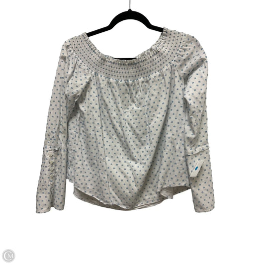 Top Long Sleeve Designer By Derek Lam In Blue & White, Size: M