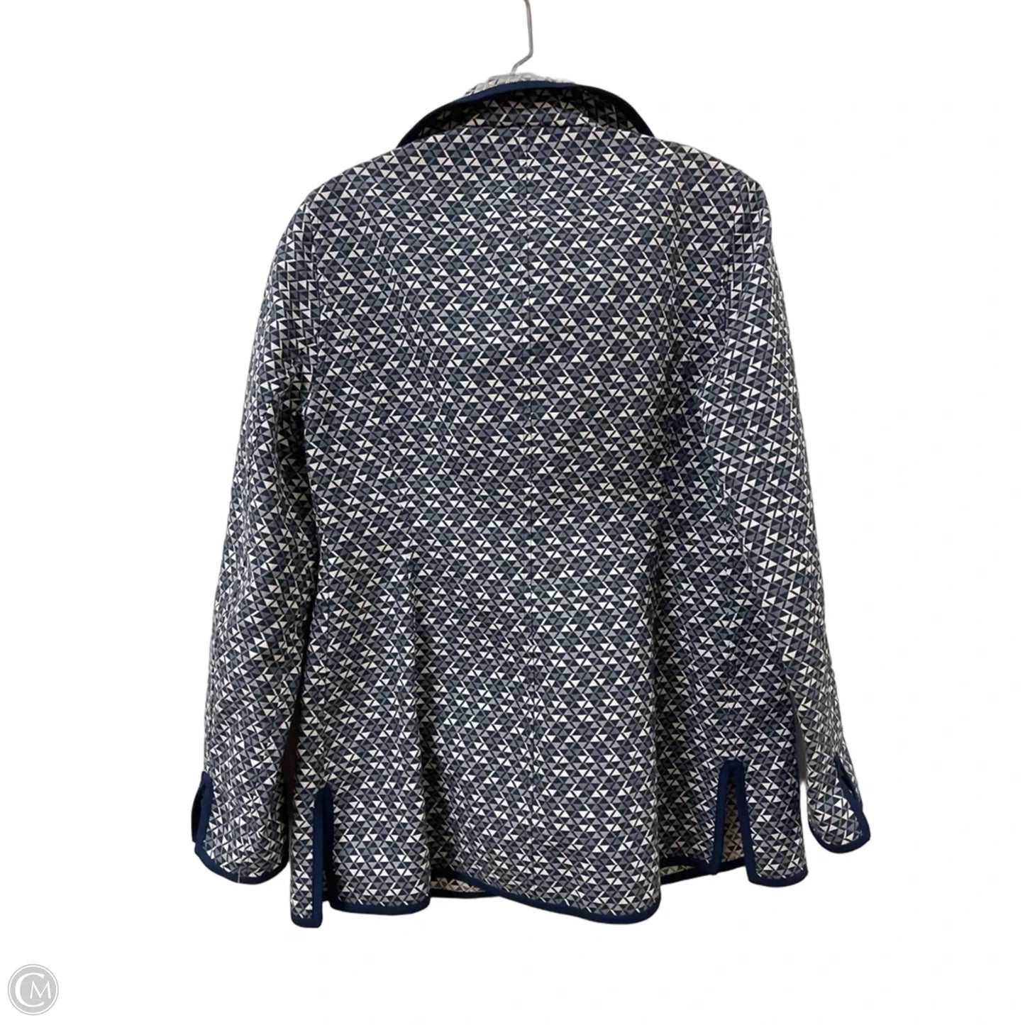 Blazer By Clothes Mentor In Blue & White, Size: S
