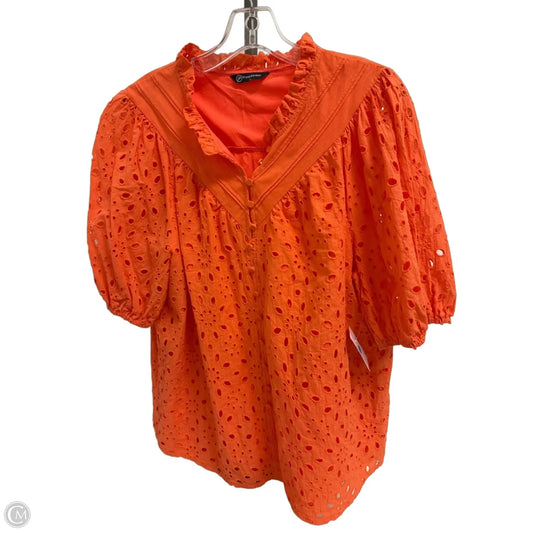 Top Short Sleeve By Prettygarden In Orange, Size: L